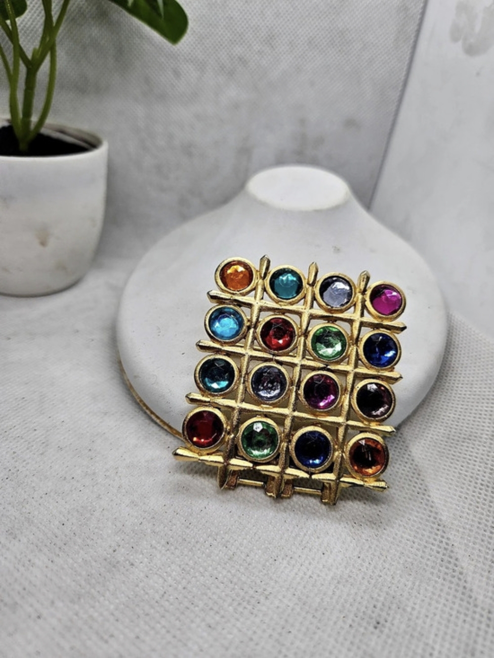 Multicolor Jeweled Belt Buckle Like New